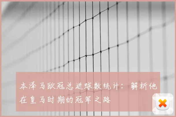 本泽马欧冠总进球数统计：解析他在皇马时期的冠军之路